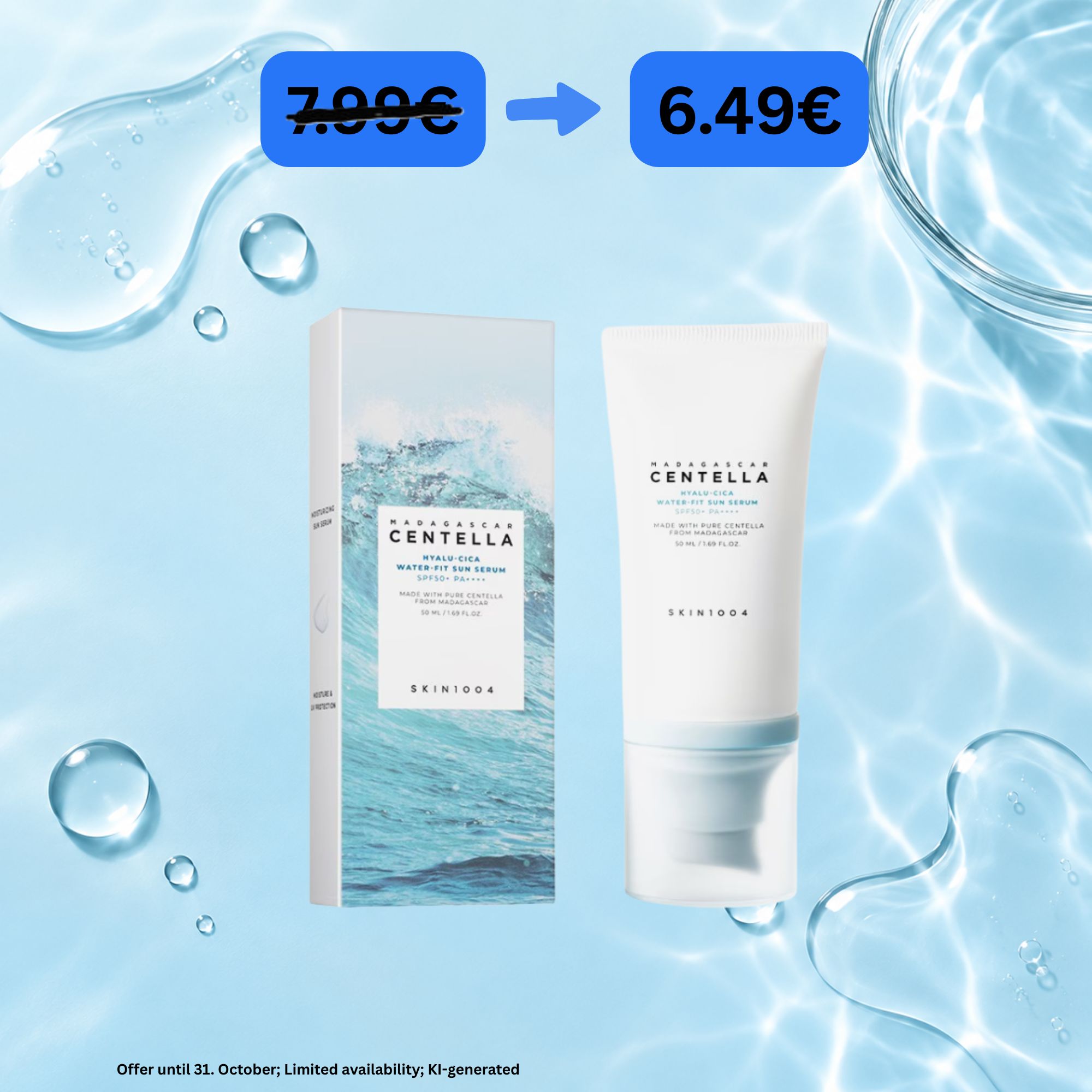 Skin1004 Madagascar Centella HYALU-CICA Water-fit Sun Serum
